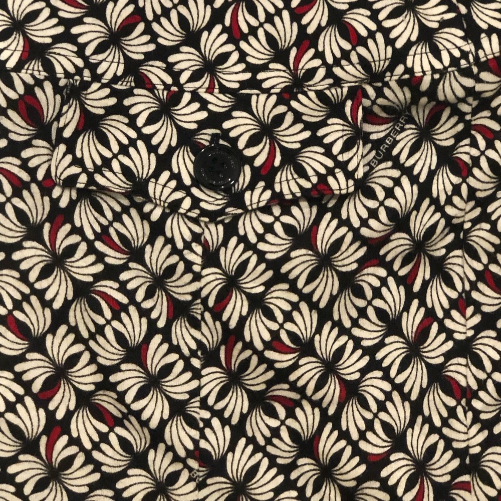 BURBERRY LONDON Flare Skirt Knee Length All Over Pattern 36 Black White small - Picture 7 of 14